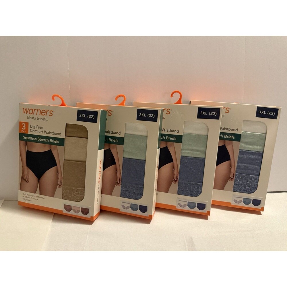 Warner’s Blissful Benefits Seamless Stretch Briefs 3XL 22 4 Boxes 12 Pair NEW